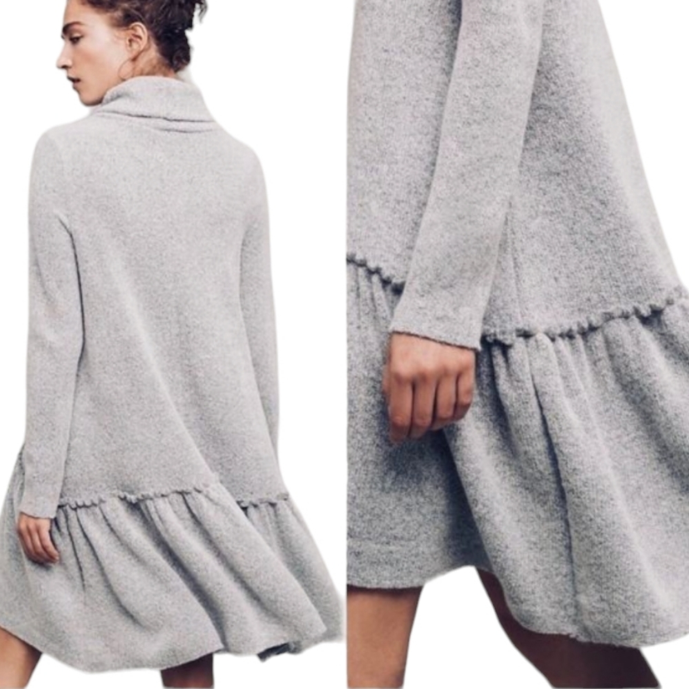 Women's Moth Anthropologie Gray Sweater Dress Sz Medium